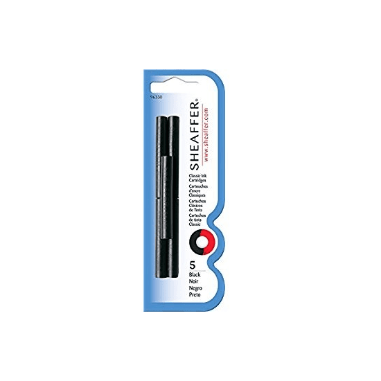 Repuesto Sheaffer Cartucho para Lapicera de Pluma Blister con 5 Cartucho de Tinta Negra