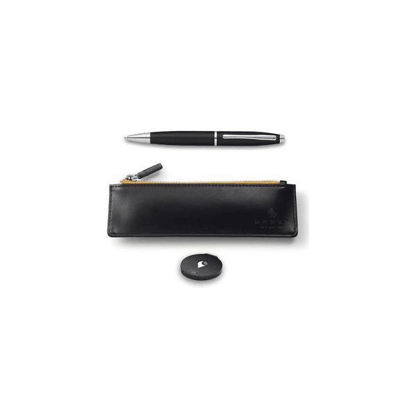 Bolígrafo Cross Caláis Negro Satinado con Estuche Portalapiceras de Cuero