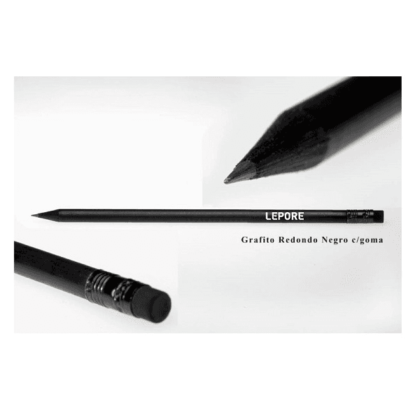 Lapices Faber Castell Grafito Redondos Negro todo negro con goma negra