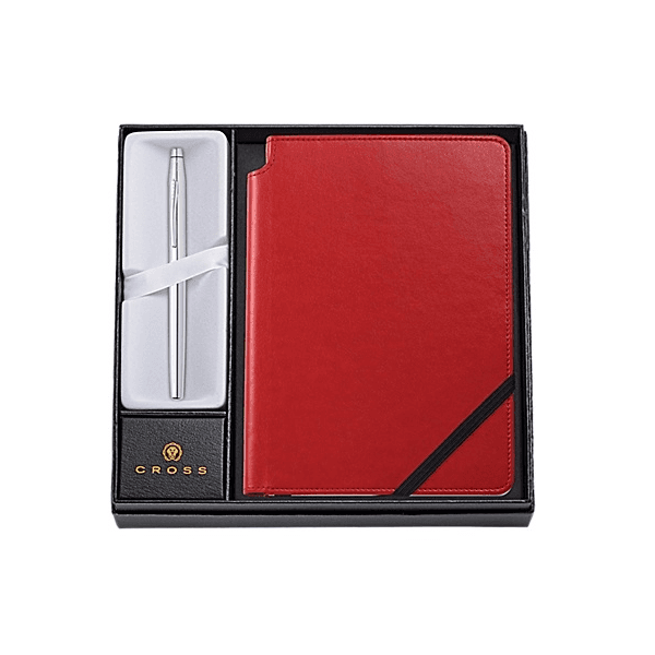 Set Cross Rollerball Classic Century Cromado con Anotador Rojo.