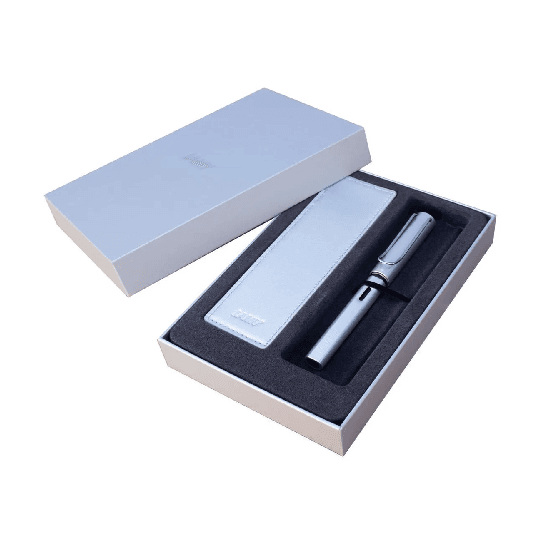 LAPICERA DE PLUMA AL STAR WHITE/SILVER MAS FUNDA PORTA LAPICERA