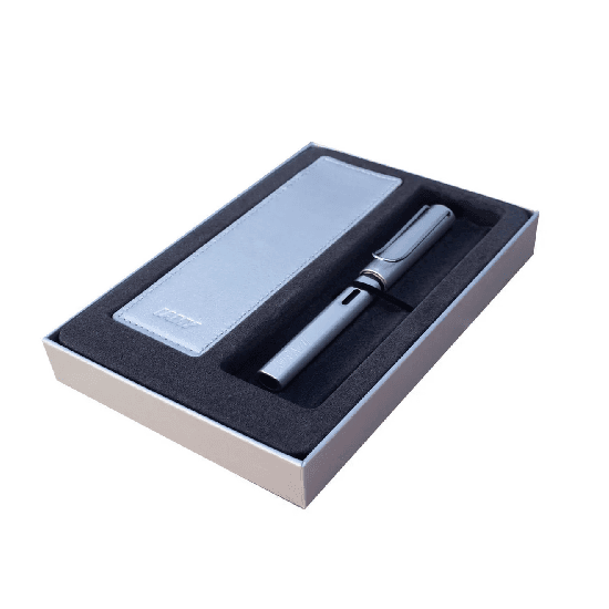 LAPICERA DE PLUMA AL STAR WHITE/SILVER MAS FUNDA PORTA LAPICERA