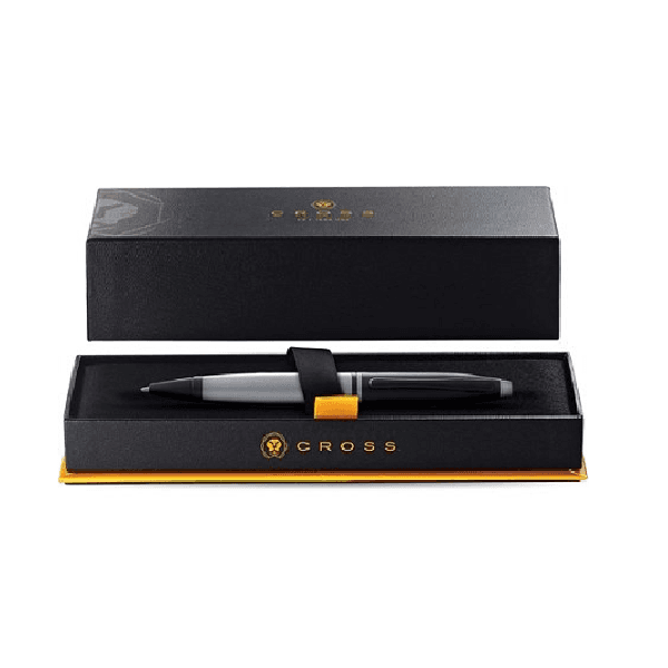 Boligrafo Cross Calais Gris Mate con Negro Pulido