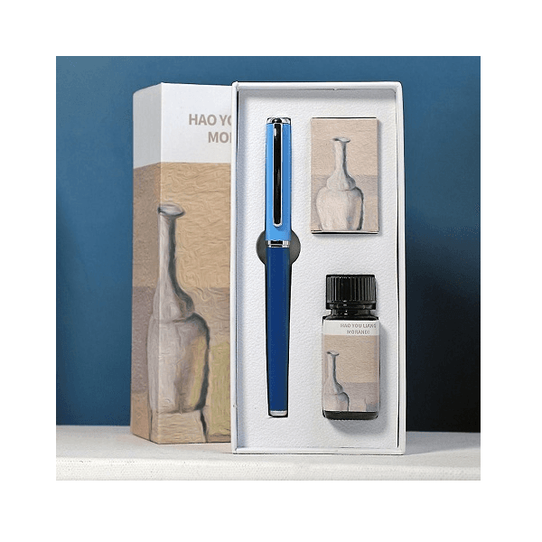 Lapicera de Pluma Morandi Color Celeste/Azul Mediterráneo