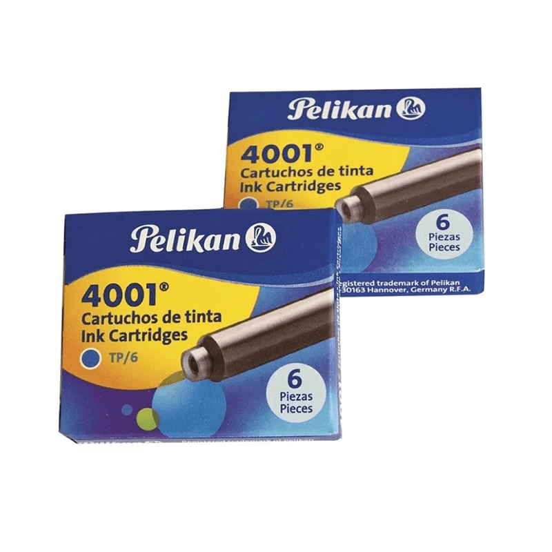 Cartucho Estilografico Pelikan 4001 Tp-Azul Real Lavable x 6 unidades