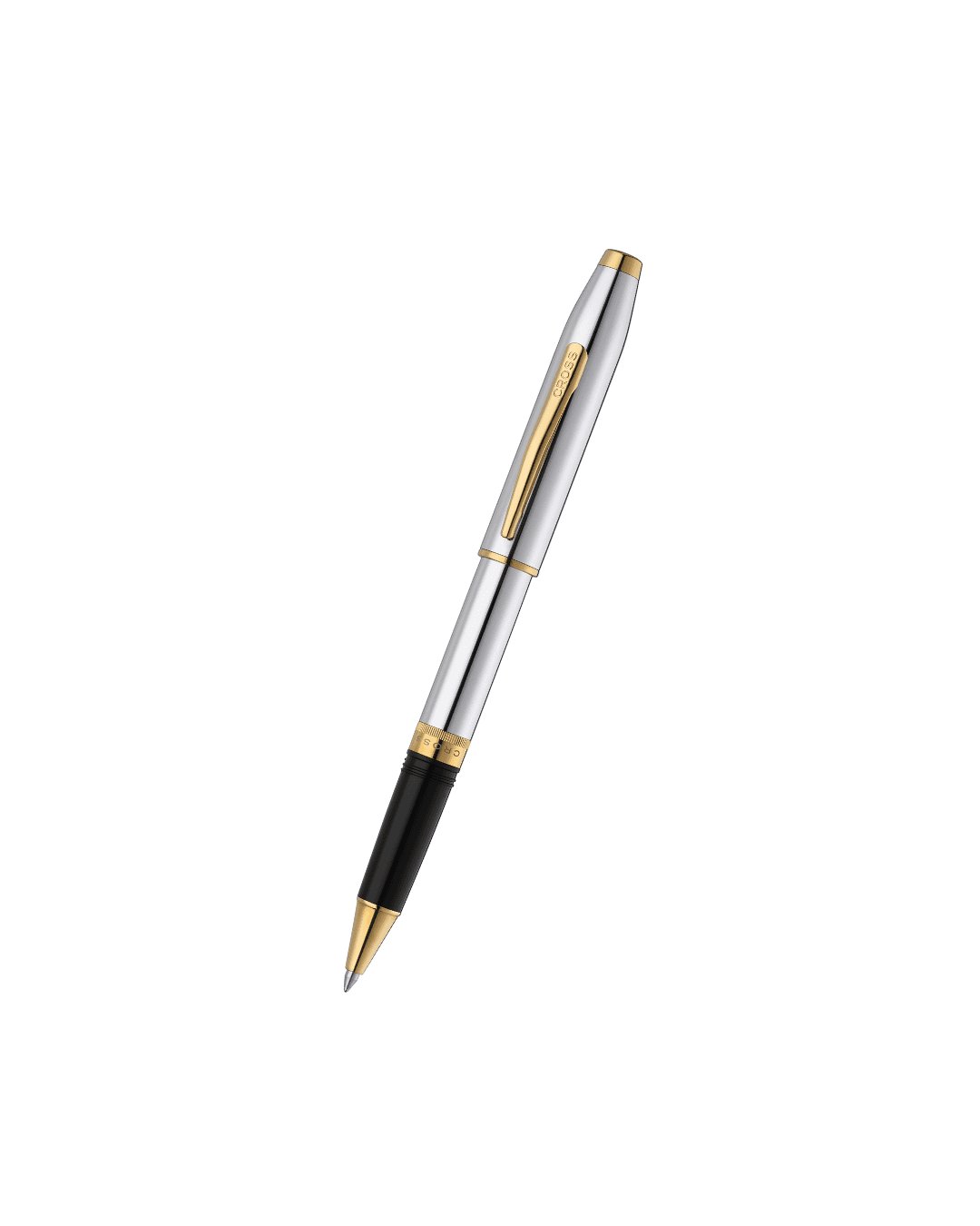 Rollerball Cross Foundry Cromado Pulido con detalles en Oro PVD