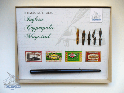 Lapicera Casa La Lapicera Estuche Tipo Antigua para Letra Inglesa, Copperplate y Magistral, con 5 plumas mas un portaplumas