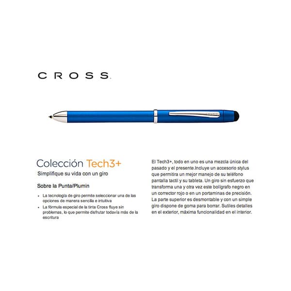 Bolígrafo Multifuncion (Doble Bol. Y Port. 0.5 MM) CROSS TECH3 Azul Satinado