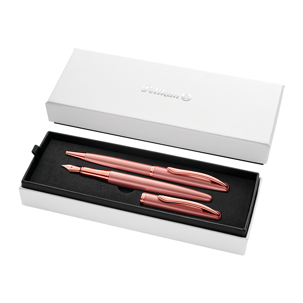 Set de Lapicera de Pluma y Bolígrafo Pelikan Jazz Noble Elegance Rojo