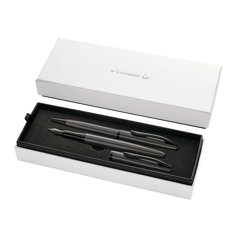 Set de Lapicera de Pluma y Bolígrafo Pelikan Jazz Noble Elegance Gris Piedra
