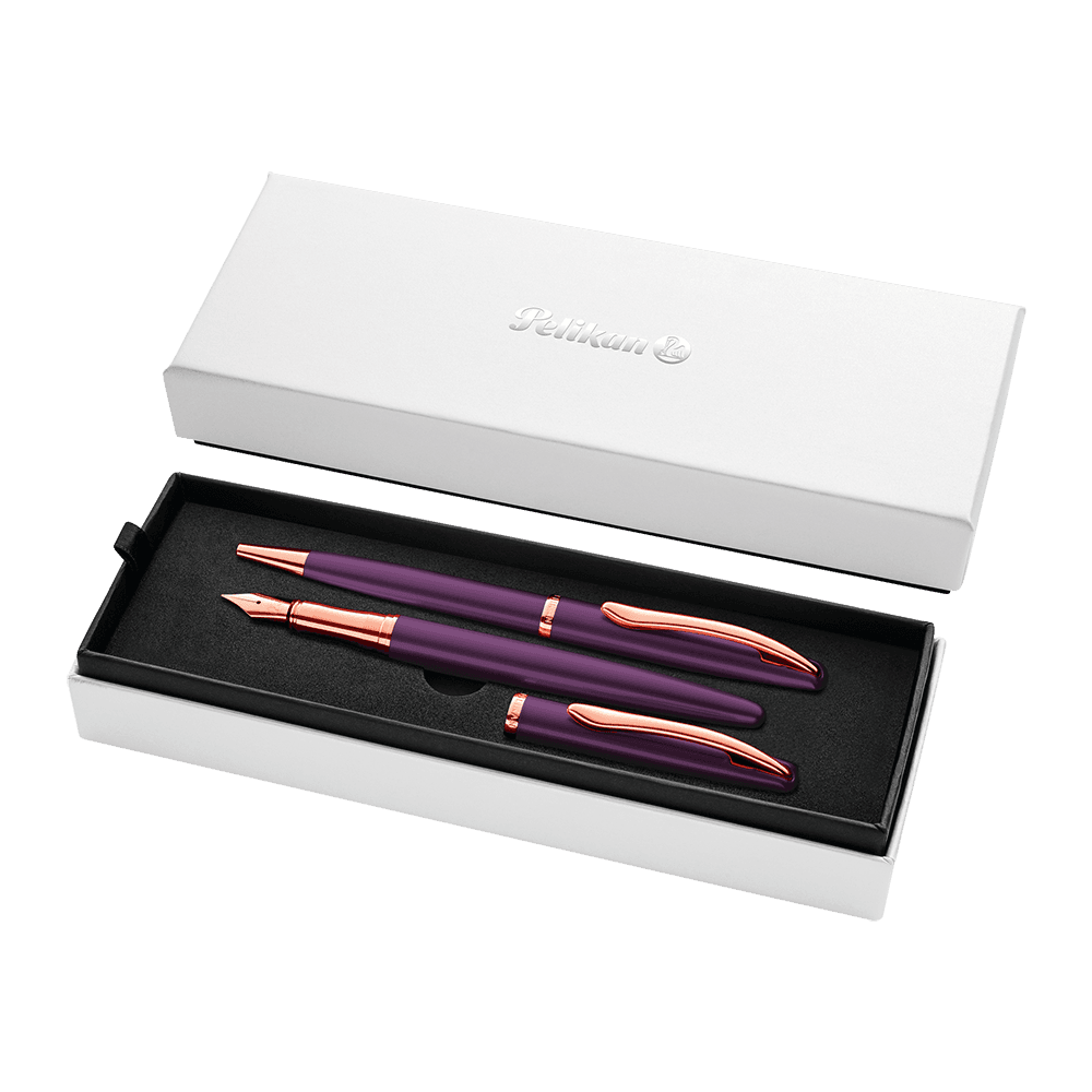 Set de Lapicera de Pluma y Bolígrafo Pelikan Jazz Noble Elegance Violeta