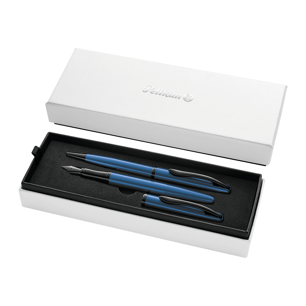 Set de Lapicera de Pluma y Bolígrafo Pelikan Jazz Noble Elegance Aguamarina