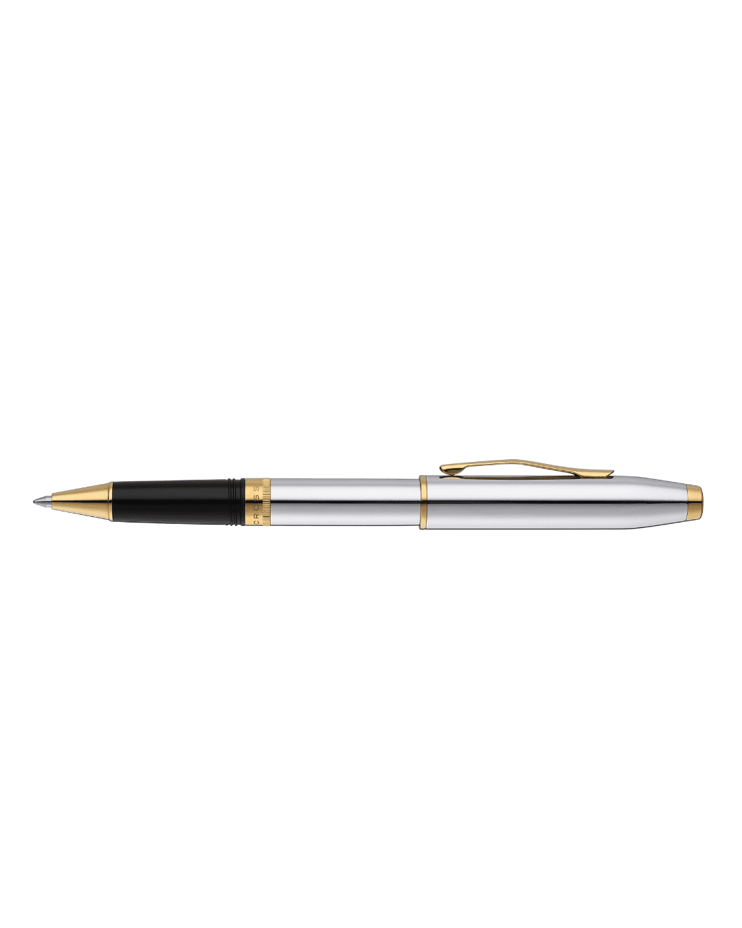 Rollerball Cross Foundry Cromado Pulido con detalles en Oro PVD