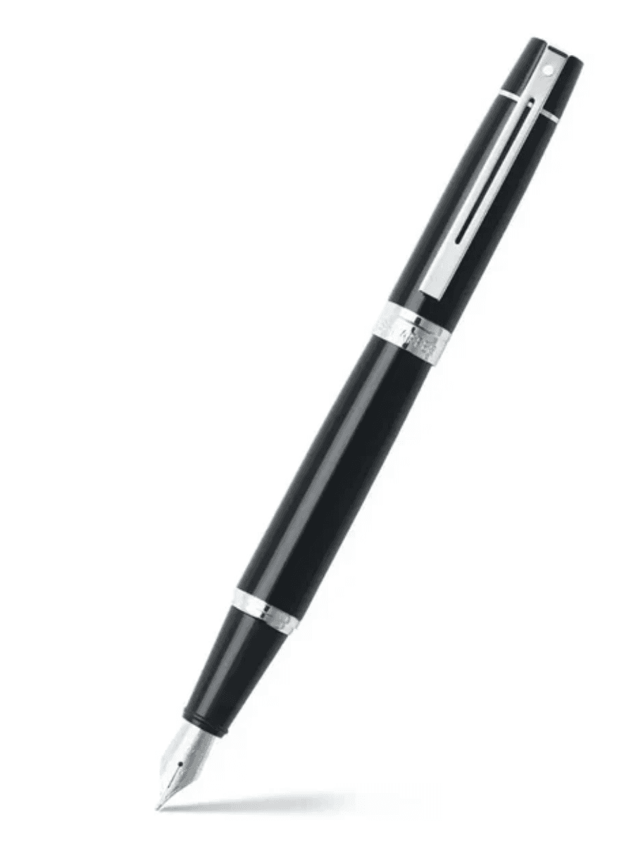 Lapicera Sheaffer Serie 300 Negra Brillante CT punto mediano