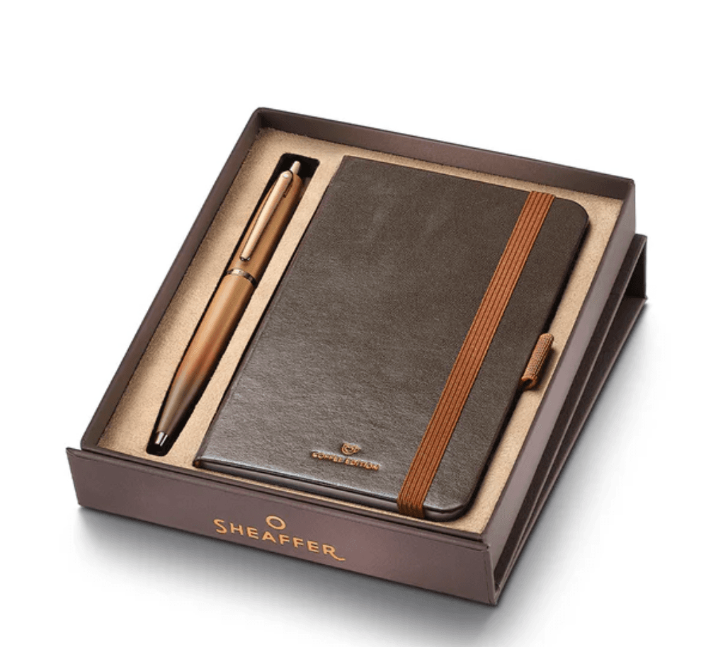 Bolígrafo Sheaffer VFM Coffee Edición + anotador A6