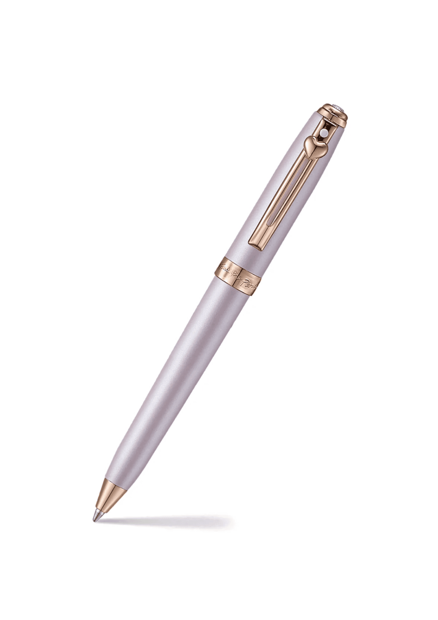 Bolígrafo Sheaffer Prelude Emily in Paris Mini 9810 rosa pastel con detalles en oro rosa PVD, emblema de corazón y cristal Swarovski
