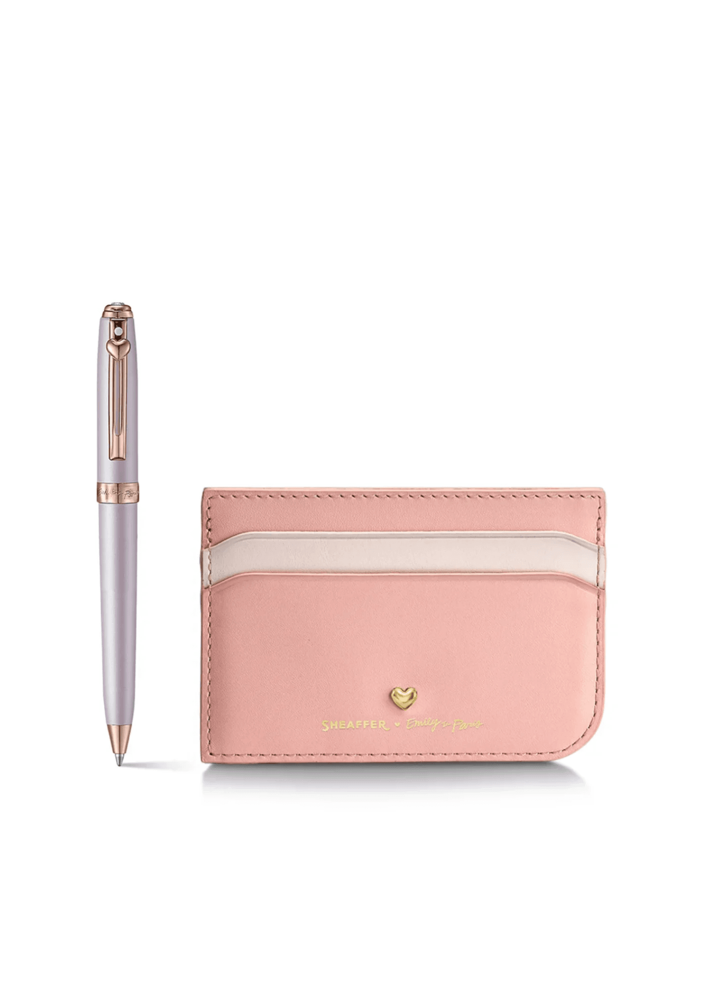 Set Sheaffer Emily In Paris de regalo: bolígrafo Prelude Mini 9810 rosa pastel con cristal Swarovski y tarjetero de piel de grano completo