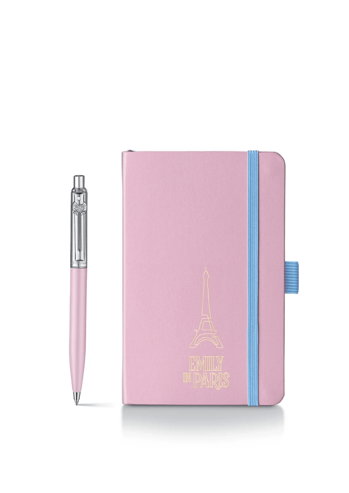 Set Sheaffer Emily In Paris de regalo con Bolígrafo Sentinel 321 rosa mate con detalles cromados y una pequeña Libreta de tapa dura